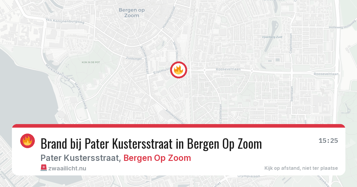 Brand bij Pater Kustersstraat in Bergen Op Zoom — 26 jul 2026