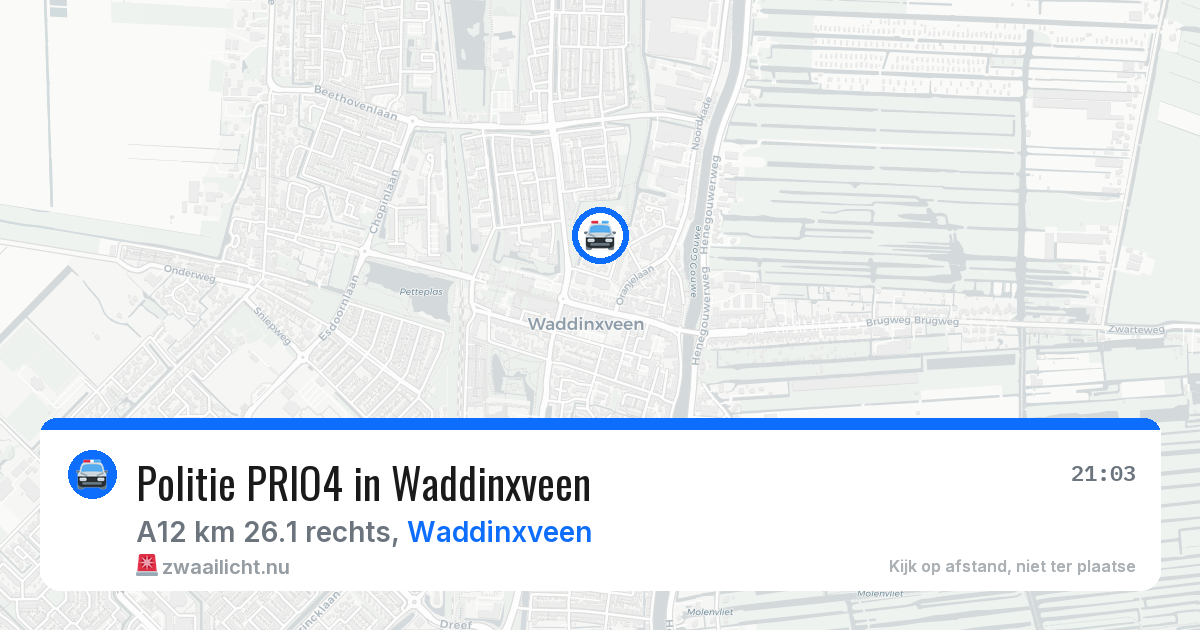 Politie PRIO4 in Waddinxveen — 20 jul 2026 | 🚨 Zwaailicht.nu