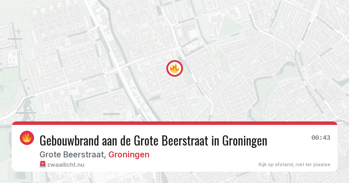Gebouwbrand aan de Grote Beerstraat in Groningen — 27 jun 2026