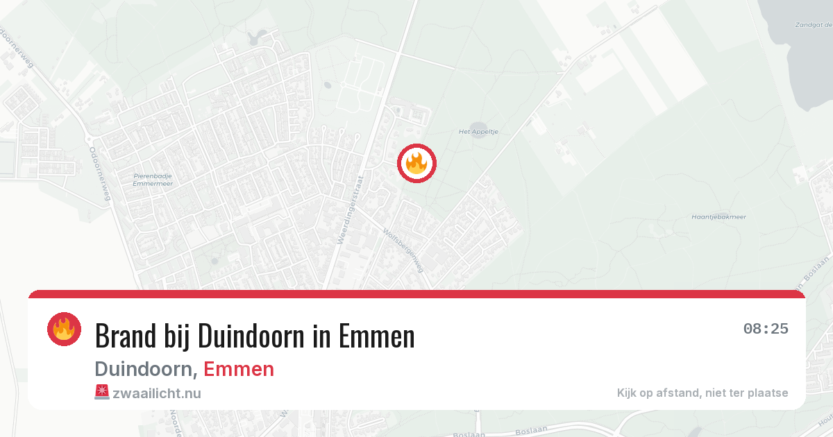 Brand bij Duindoorn in Emmen — 17 mei 2026