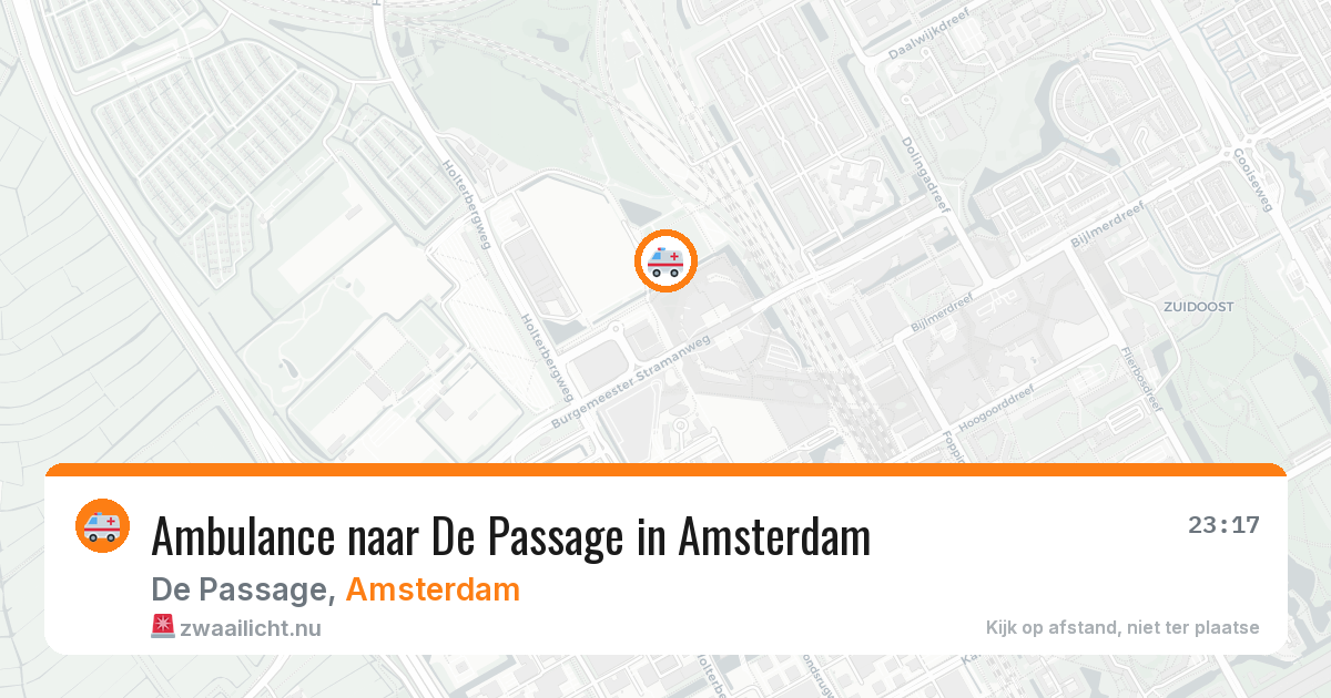 Ambulance naar De Passage in Amsterdam — 23 mei 2026