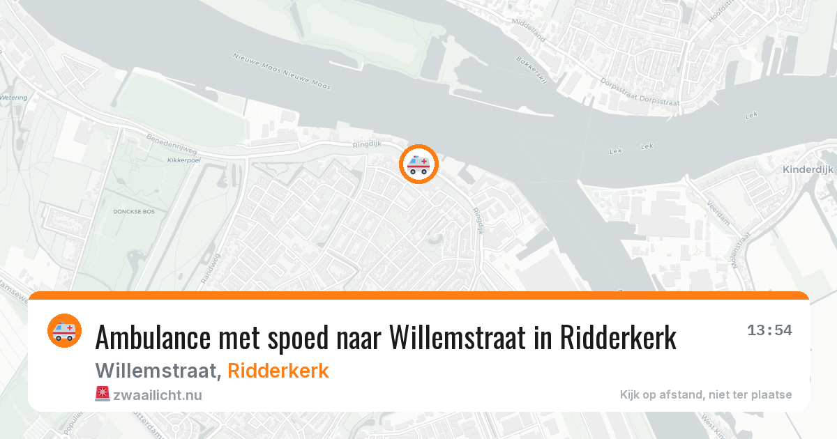Ambulance met spoed naar Willemstraat in Ridderkerk — 22 jul 2026