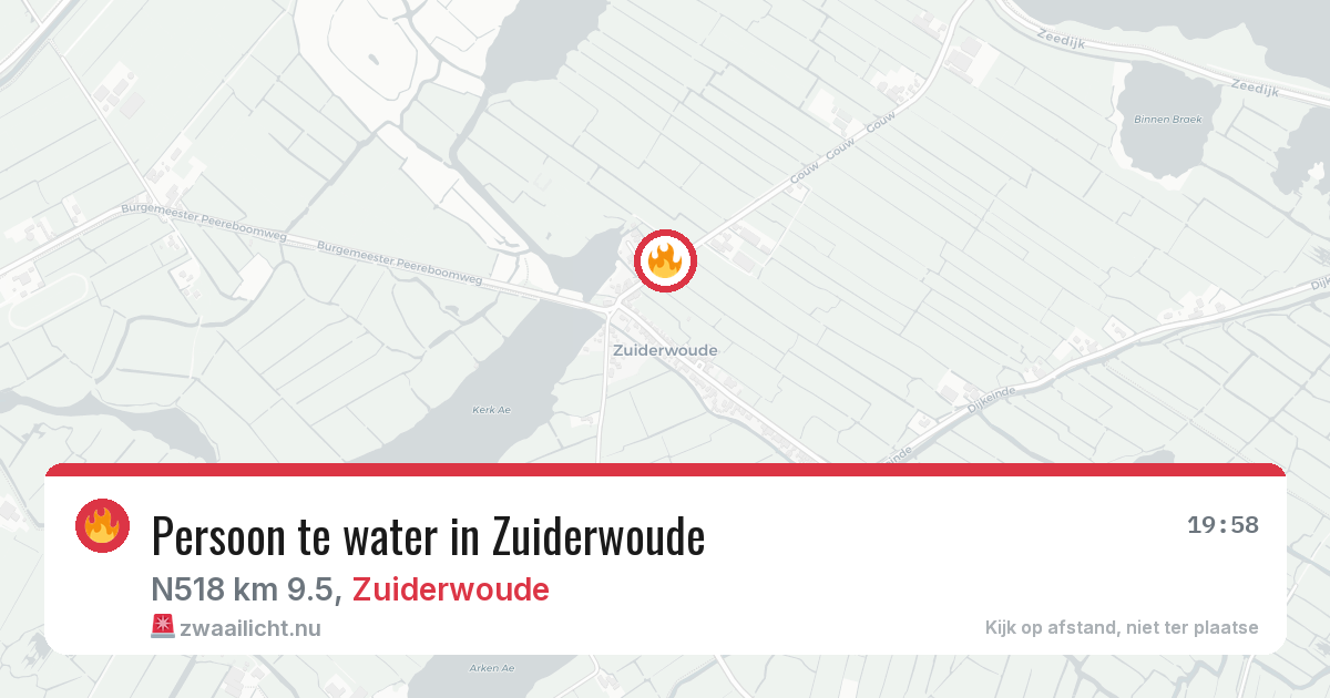 Persoon te water in Zuiderwoude — 7 jun 2026