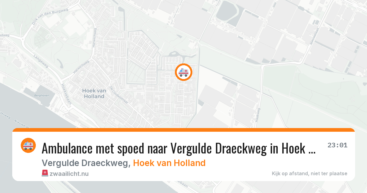 Ambulance met spoed naar Vergulde Draeckweg in Hoek van Holland — 13 jul 2026