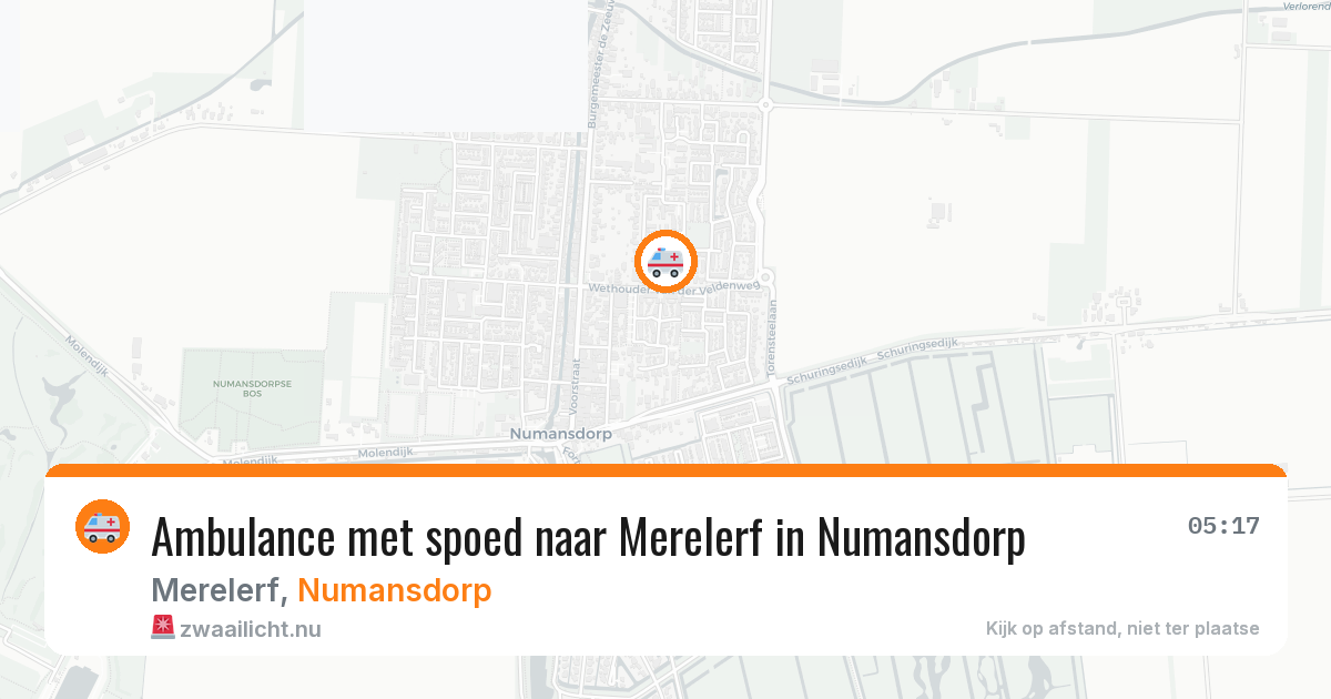 Ambulance met spoed naar Merelerf in Numansdorp — 30 mrt 2026