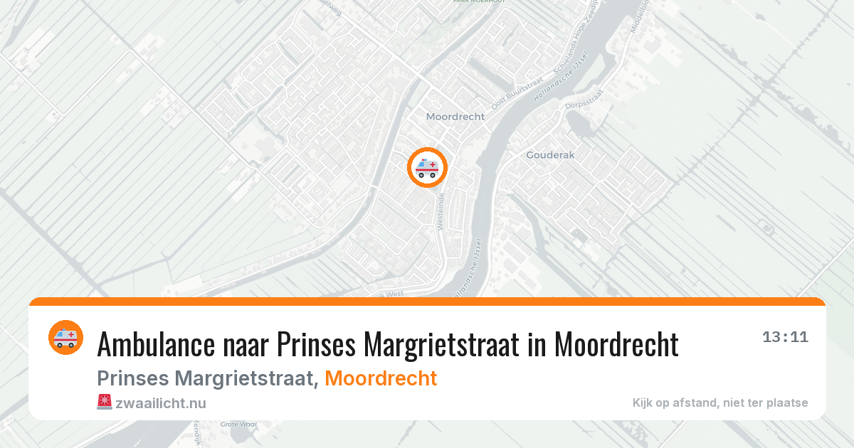 Ambulance naar Prinses Margrietstraat in Moordrecht — 18 jul 2026