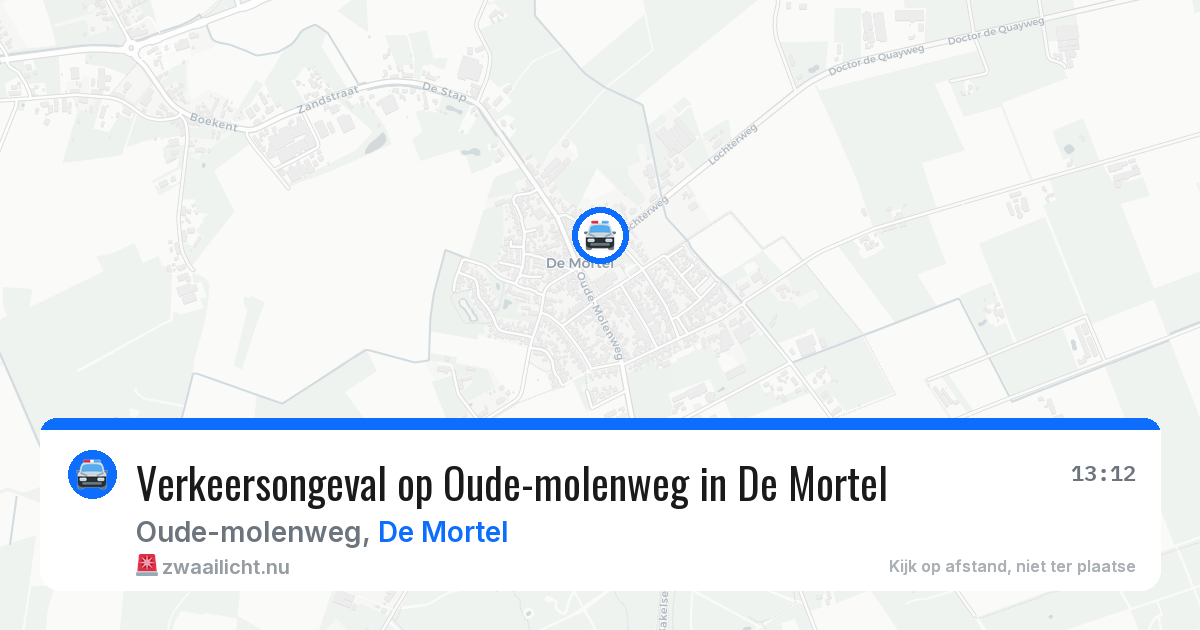 Verkeersongeval op Oude-molenweg in De Mortel — 24 jun 2026