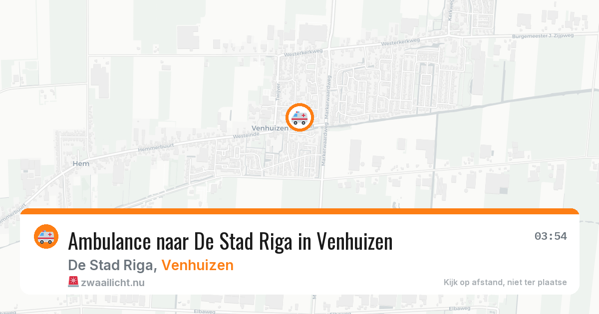 Ambulance naar De Stad Riga in Venhuizen — 23 mei 2026