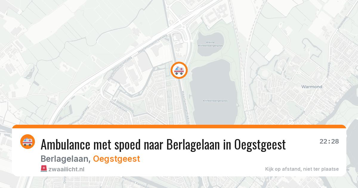 Ambulance met spoed naar Berlagelaan in Oegstgeest — 26 jul 2026