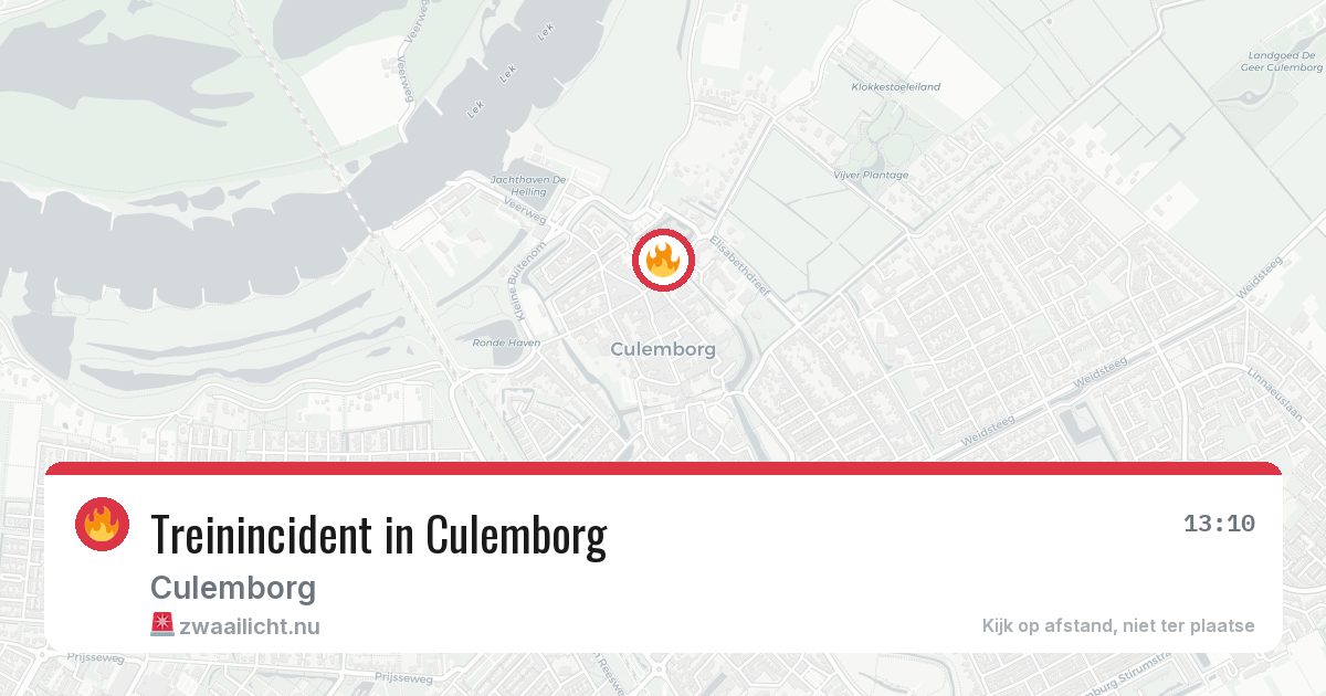 Treinincident in Culemborg — 24 mei 2026