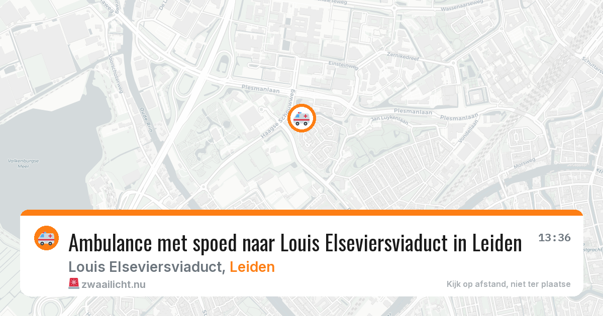 Ambulance met spoed naar Louis Elseviersviaduct in Leiden — 13 jul 2026