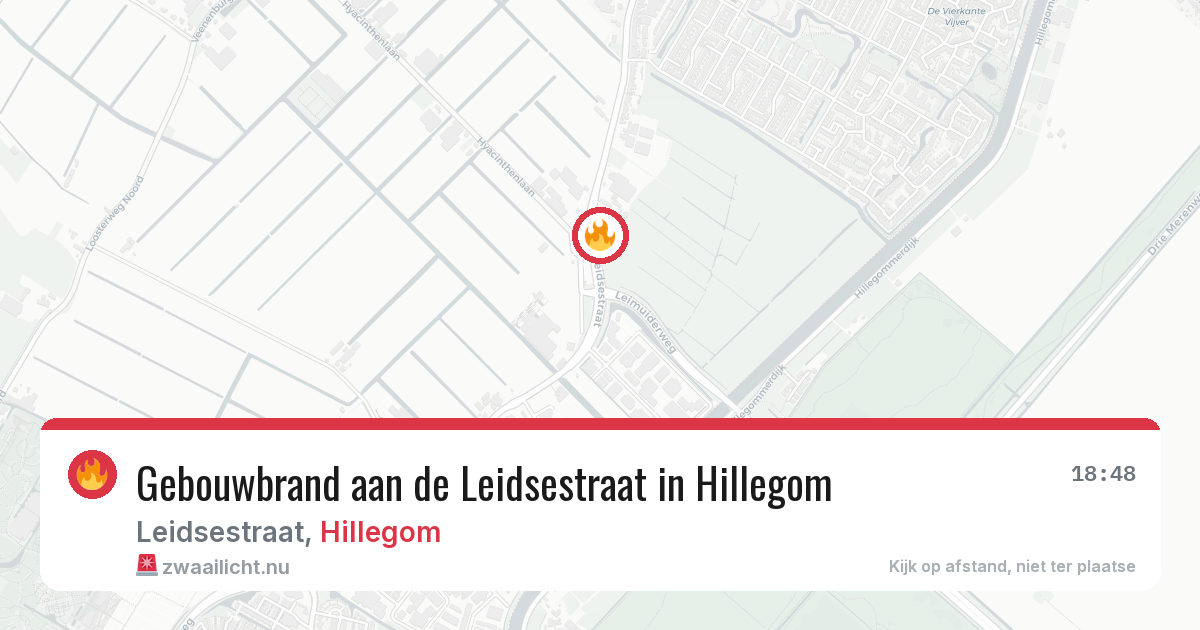 Gebouwbrand aan de Leidsestraat in Hillegom — 23 feb 2026