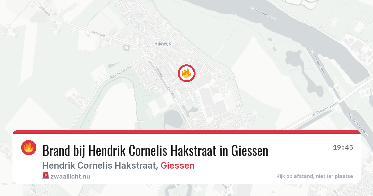 Brand bij Hendrik Cornelis Hakstraat in Giessen — 10 jul 2026
