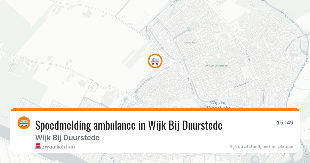 Spoedmelding ambulance in Wijk Bij Duurstede — 30 mrt 2026