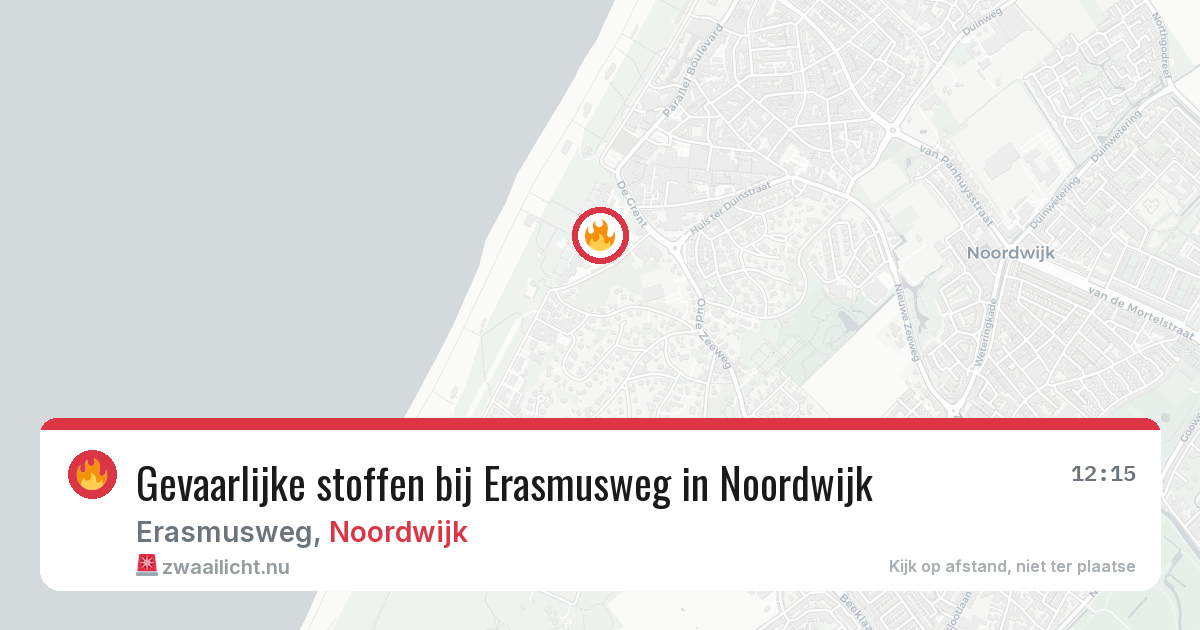 Gevaarlijke stoffen bij Erasmusweg in Noordwijk — 13 jul 2026
