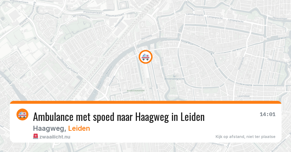 Ambulance met spoed naar Haagweg in Leiden — 20 mrt 2026
