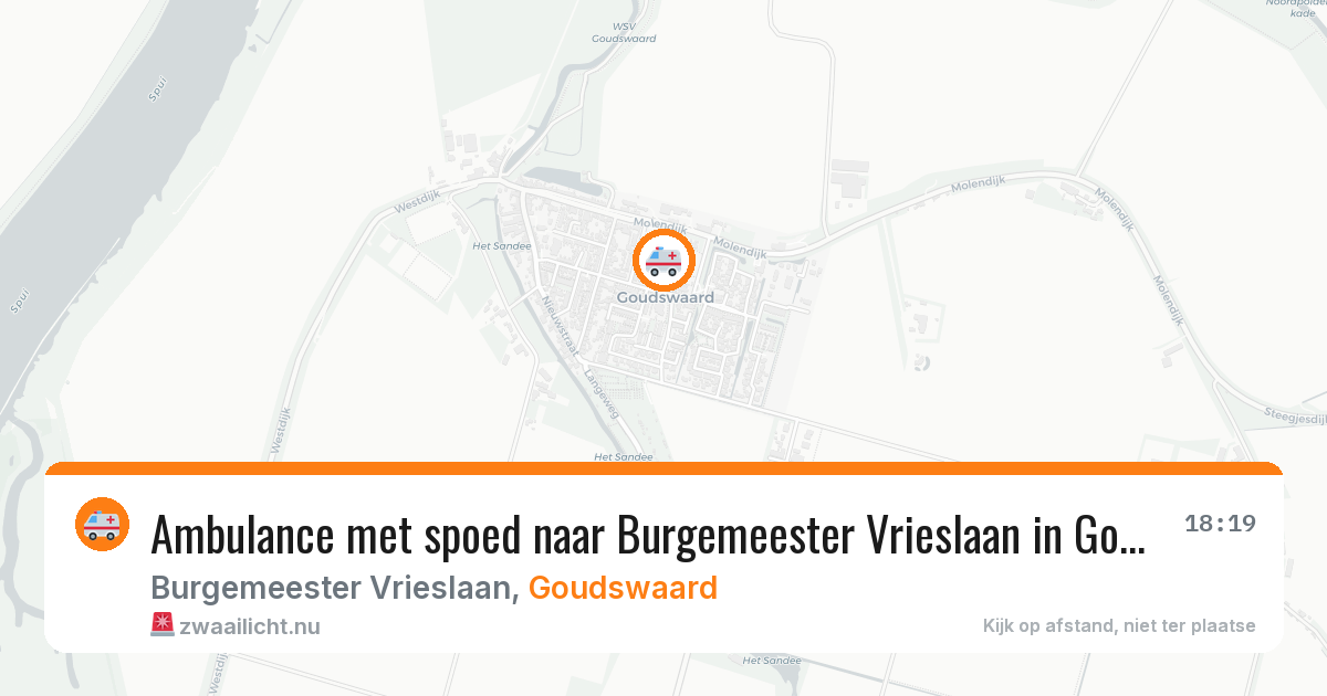 Ambulance met spoed naar Burgemeester Vrieslaan in Goudswaard — 16 jan 2026