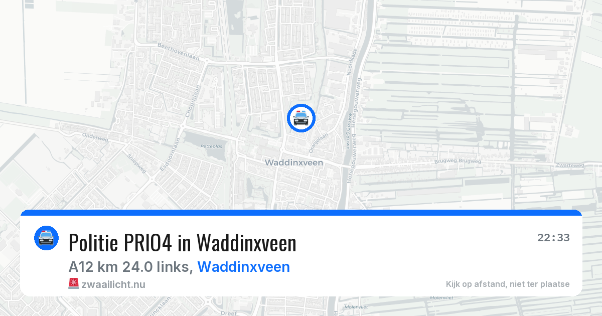 Politie PRIO4 in Waddinxveen — 13 jul 2026 | 🚨 Zwaailicht.nu