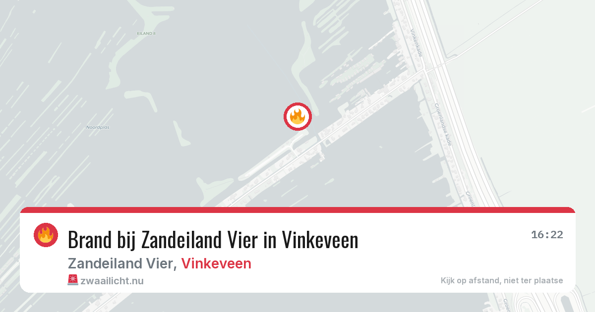 Brand bij Zandeiland Vier in Vinkeveen — 10 jul 2026