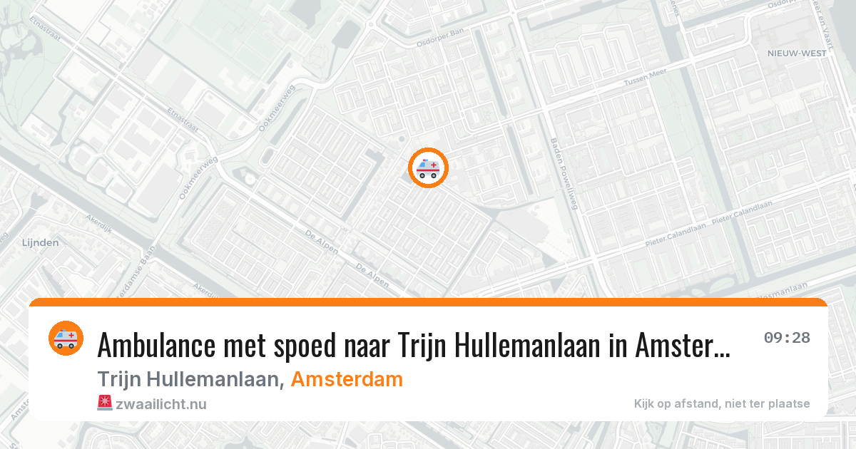 Ambulance met spoed naar Trijn Hullemanlaan in Amsterdam — 28 mei 2026