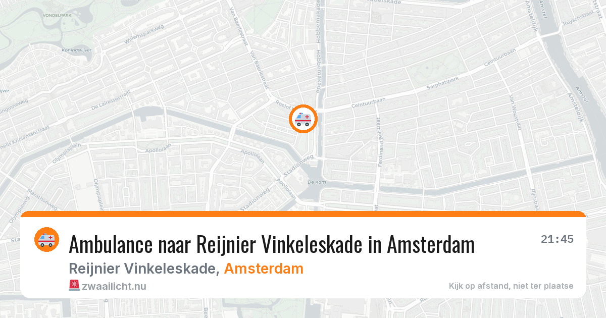 Ambulance naar Reijnier Vinkeleskade in Amsterdam — 10 jul 2026