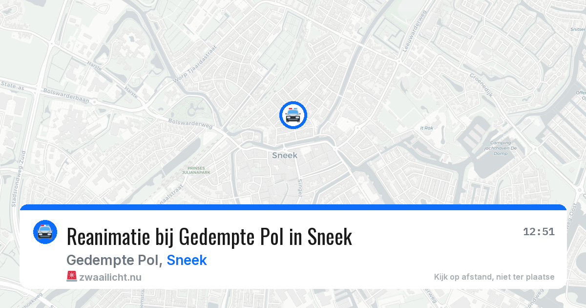 Reanimatie bij Gedempte Pol in Sneek — 16 mrt 2026