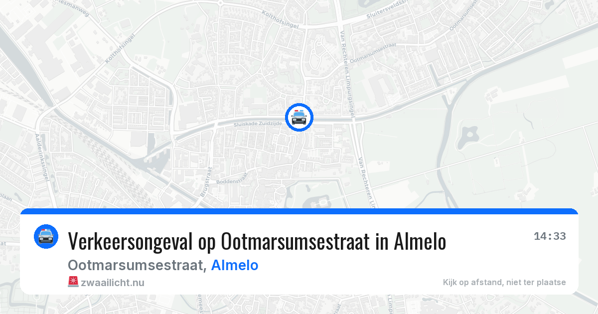 Verkeersongeval op Ootmarsumsestraat in Almelo — 10 jul 2026
