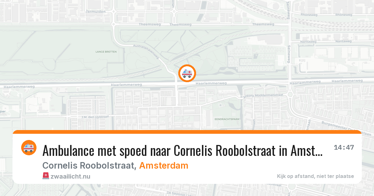 Ambulance met spoed naar Cornelis Roobolstraat in Amsterdam — 20 apr 2026