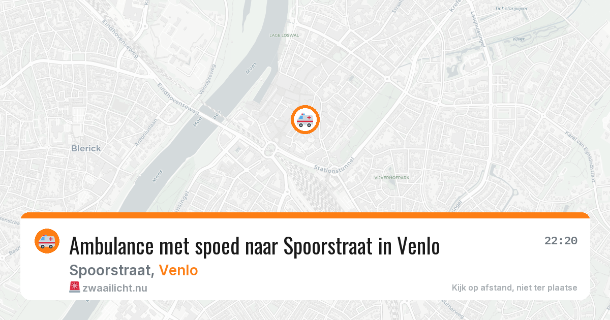 Ambulance met spoed naar Spoorstraat in Venlo — 15 jul 2026