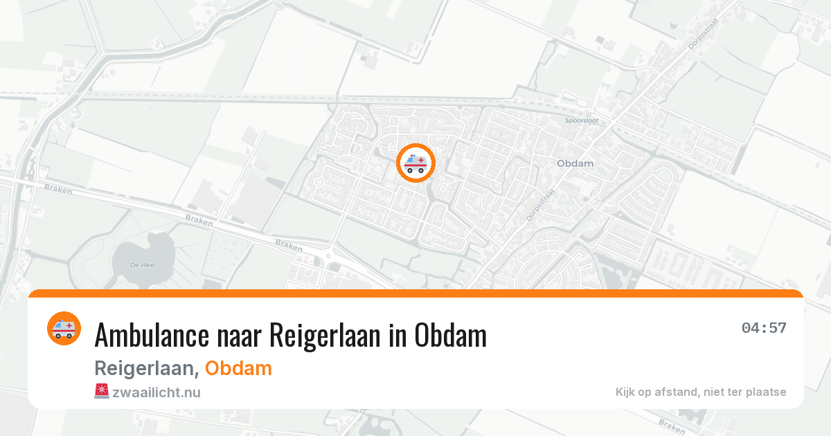 Ambulance naar Reigerlaan in Obdam — 14 jul 2026