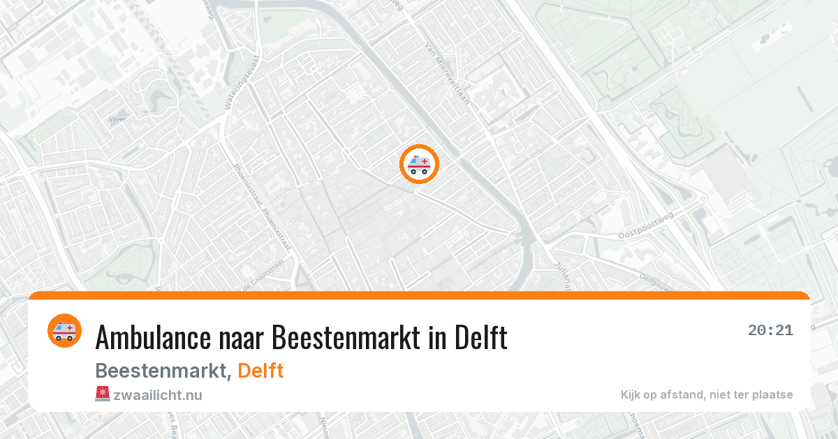 Ambulance naar Beestenmarkt in Delft — 7 jun 2026