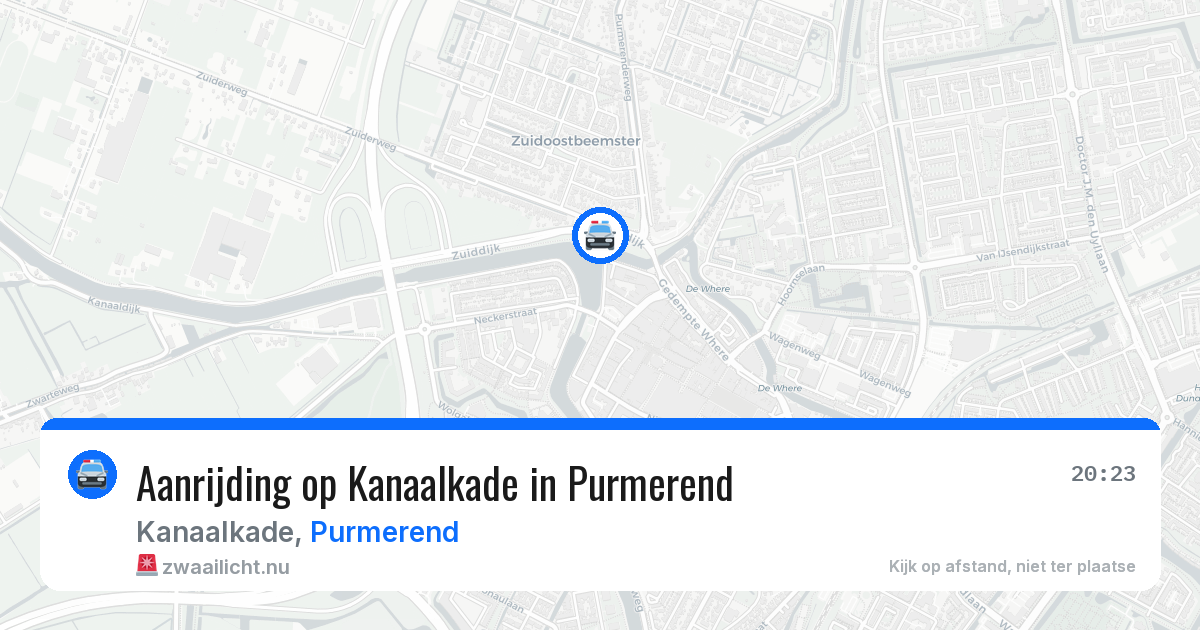 Aanrijding op Kanaalkade in Purmerend — 20 jul 2026