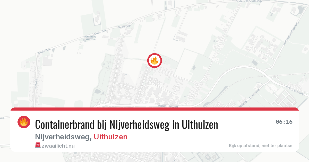 Containerbrand bij Nijverheidsweg in Uithuizen — 14 jul 2026