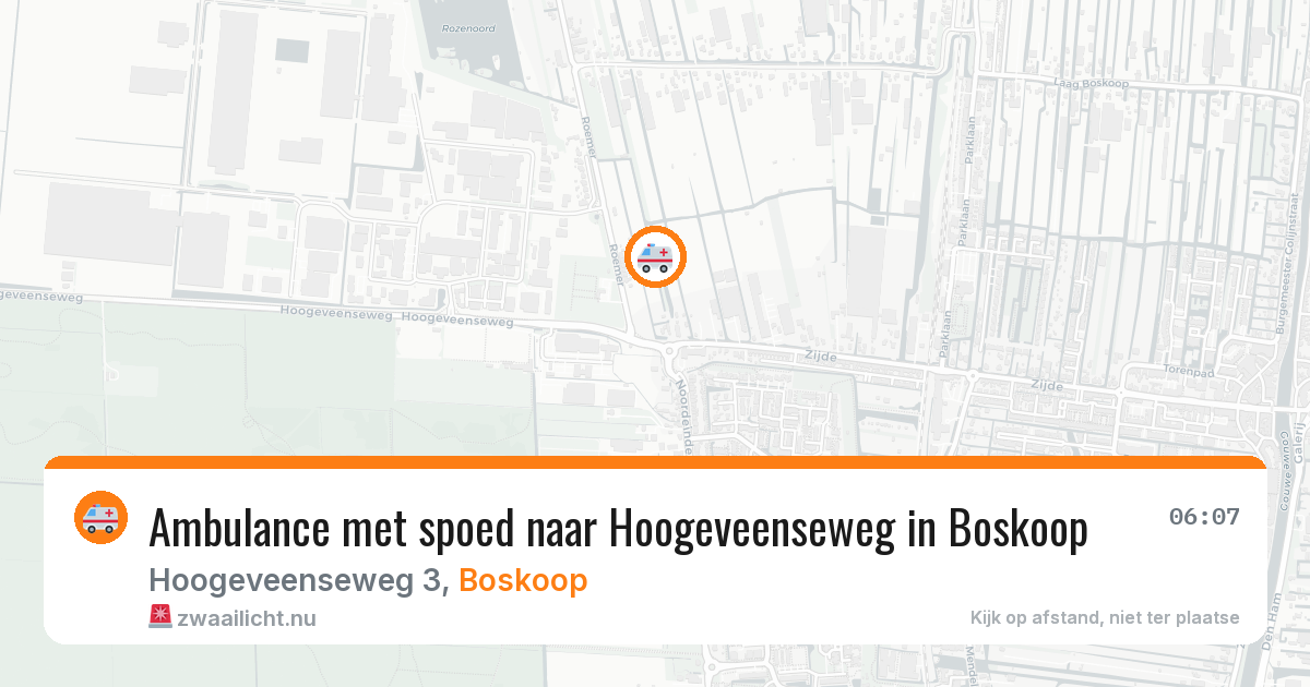 Ambulance met spoed naar Hoogeveenseweg in Boskoop — 28 feb 2026