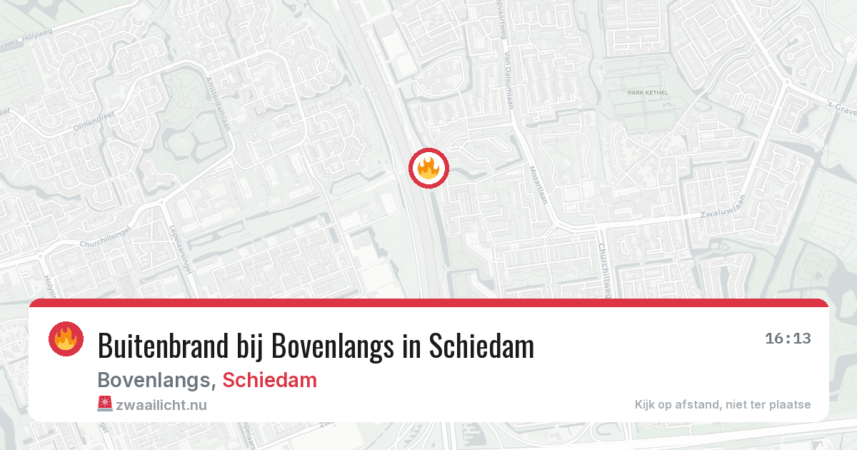 Buitenbrand bij Bovenlangs in Schiedam — 19 jul 2026