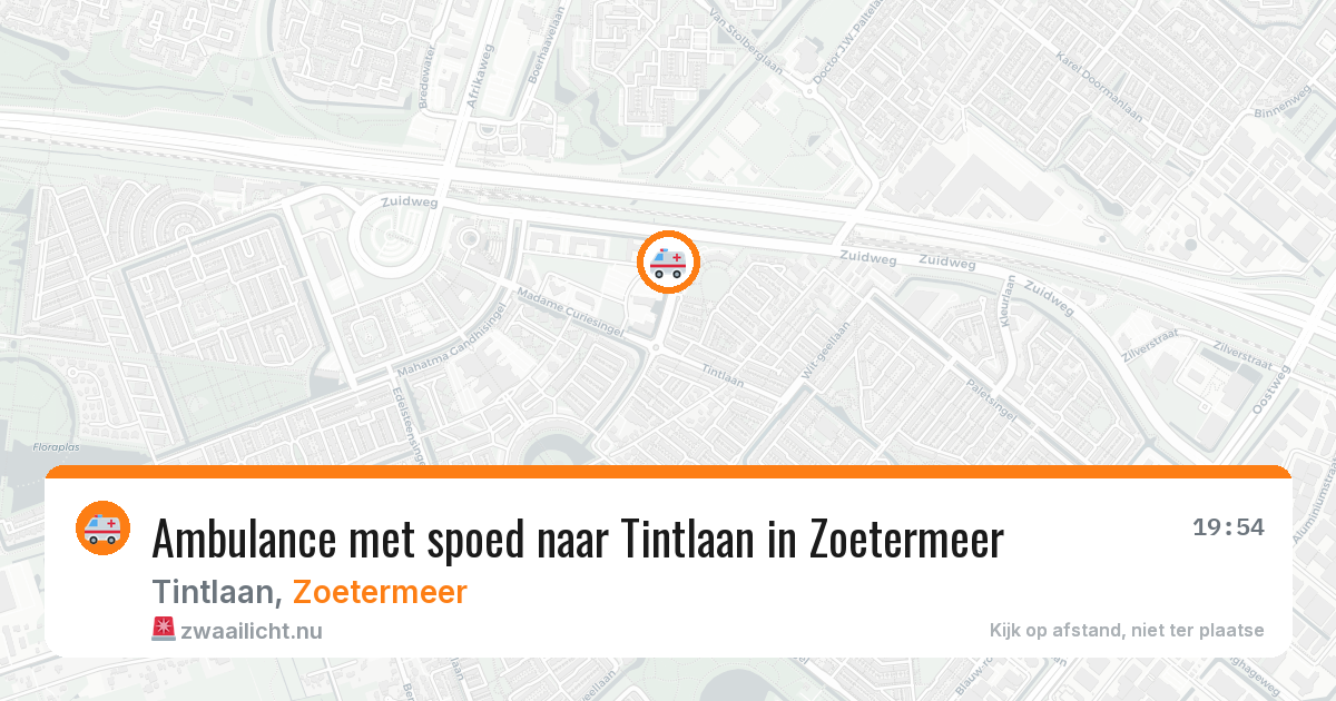 Ambulance met spoed naar Tintlaan in Zoetermeer — 16 mrt 2026