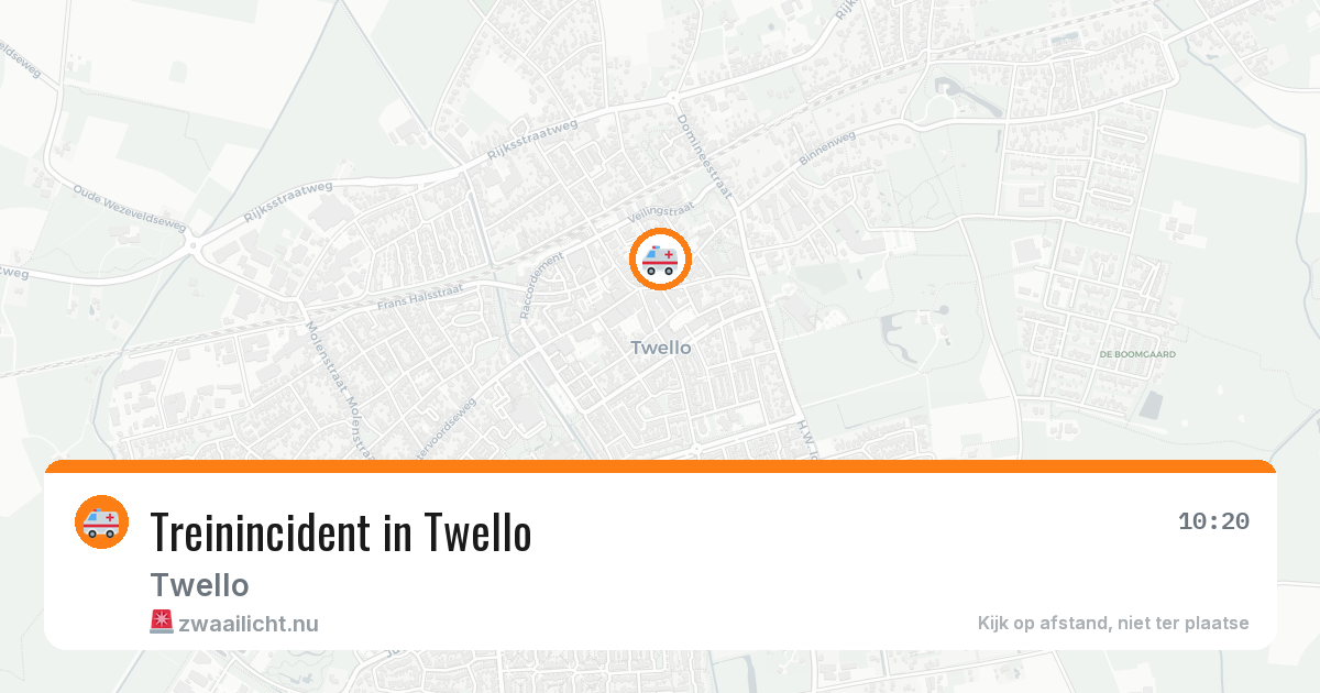 Treinincident in Twello — 30 mei 2026