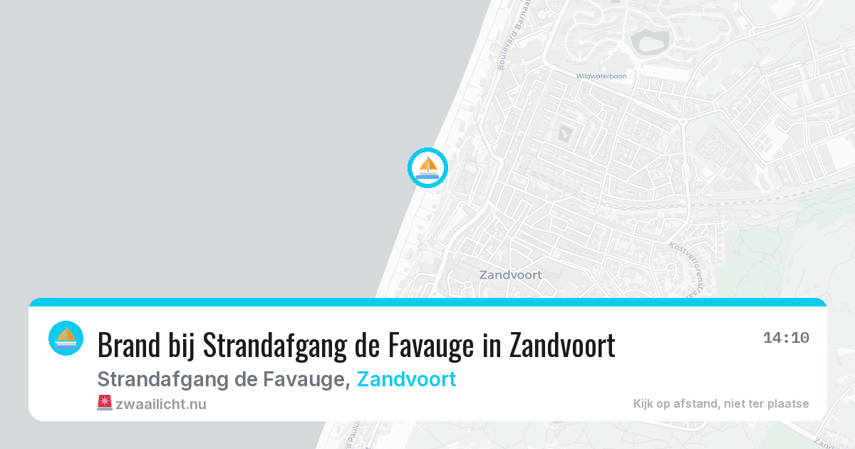 Brand bij Strandafgang de Favauge in Zandvoort — 25 jul 2026
