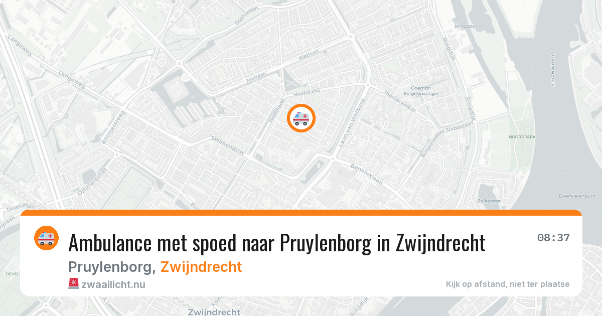 Ambulance met spoed naar Pruylenborg in Zwijndrecht — 25 jul 2026
