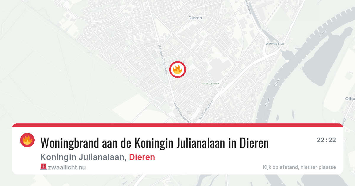 Woningbrand aan de Koningin Julianalaan in Dieren — 11 jul 2026