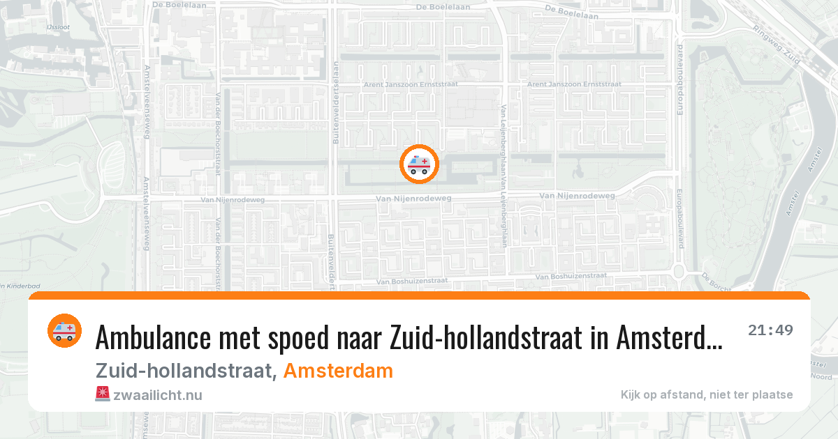 Ambulance met spoed naar Zuid-hollandstraat in Amsterdam — 24 jul 2026