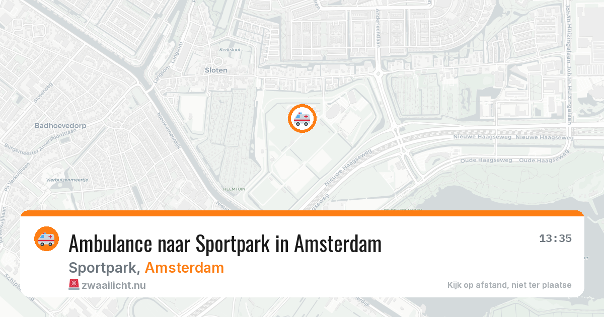 Ambulance naar Sportpark in Amsterdam — 14 mei 2026