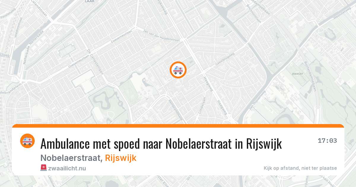 Ambulance met spoed naar Nobelaerstraat in Rijswijk — 16 jul 2026