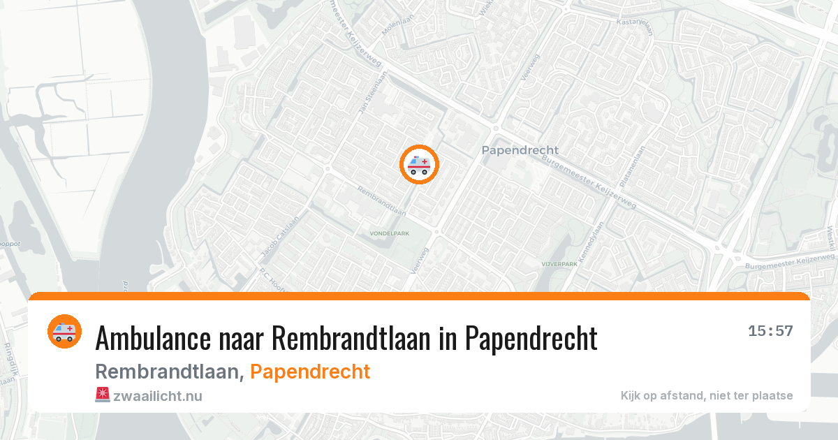 Ambulance naar Rembrandtlaan in Papendrecht — 10 jul 2026
