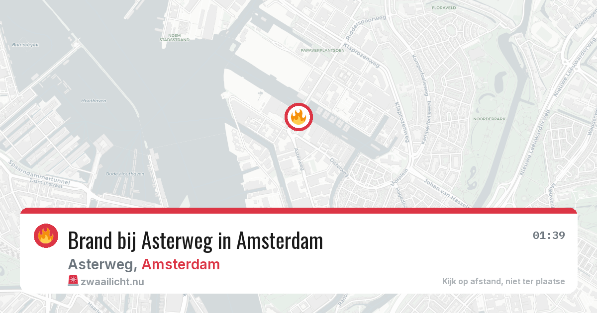 Brand bij Asterweg in Amsterdam — 25 mrt 2026
