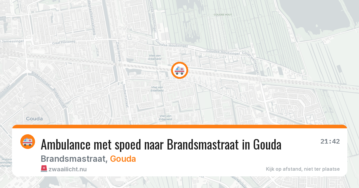 Ambulance met spoed naar Brandsmastraat in Gouda — 25 jul 2026