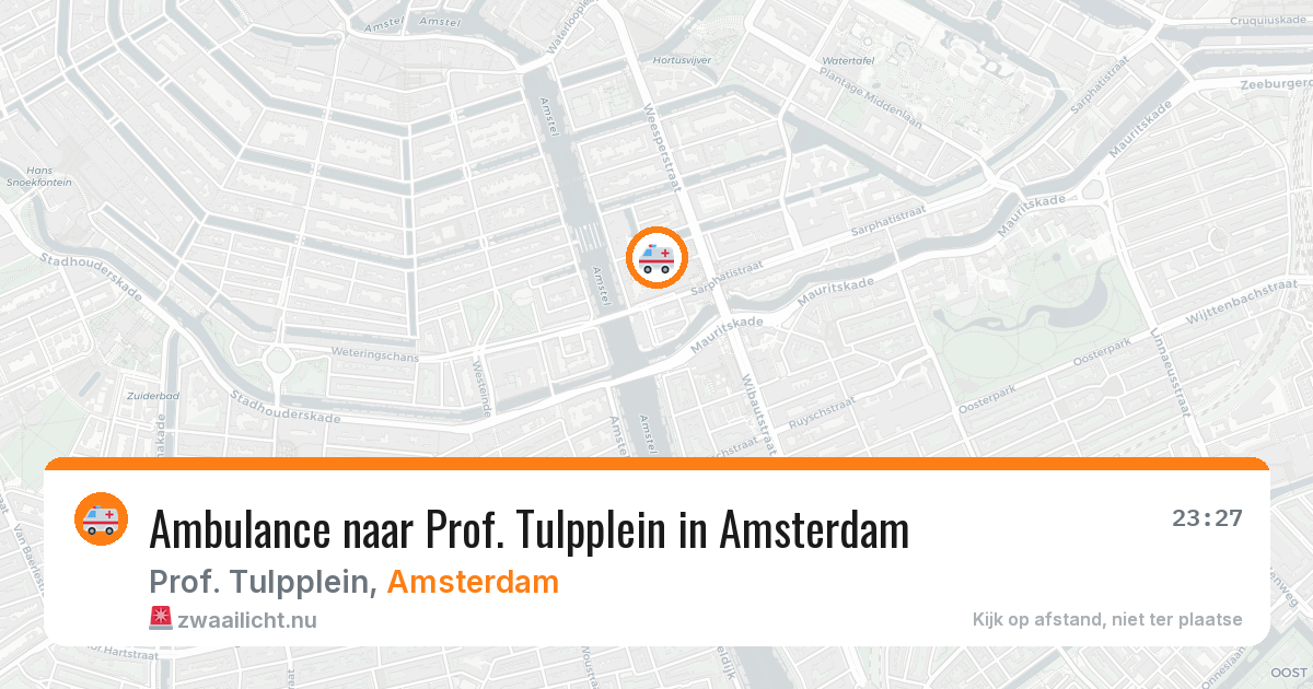 Ambulance naar Prof. Tulpplein in Amsterdam — 18 jul 2026