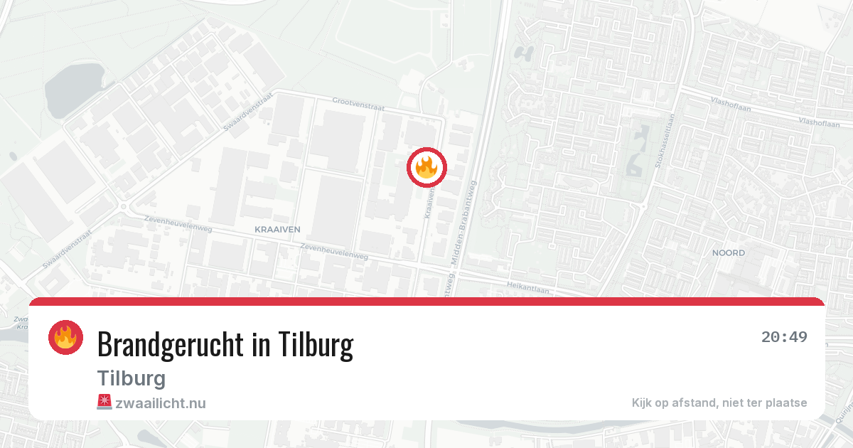 Brandgerucht in Tilburg — 1 jun 2026