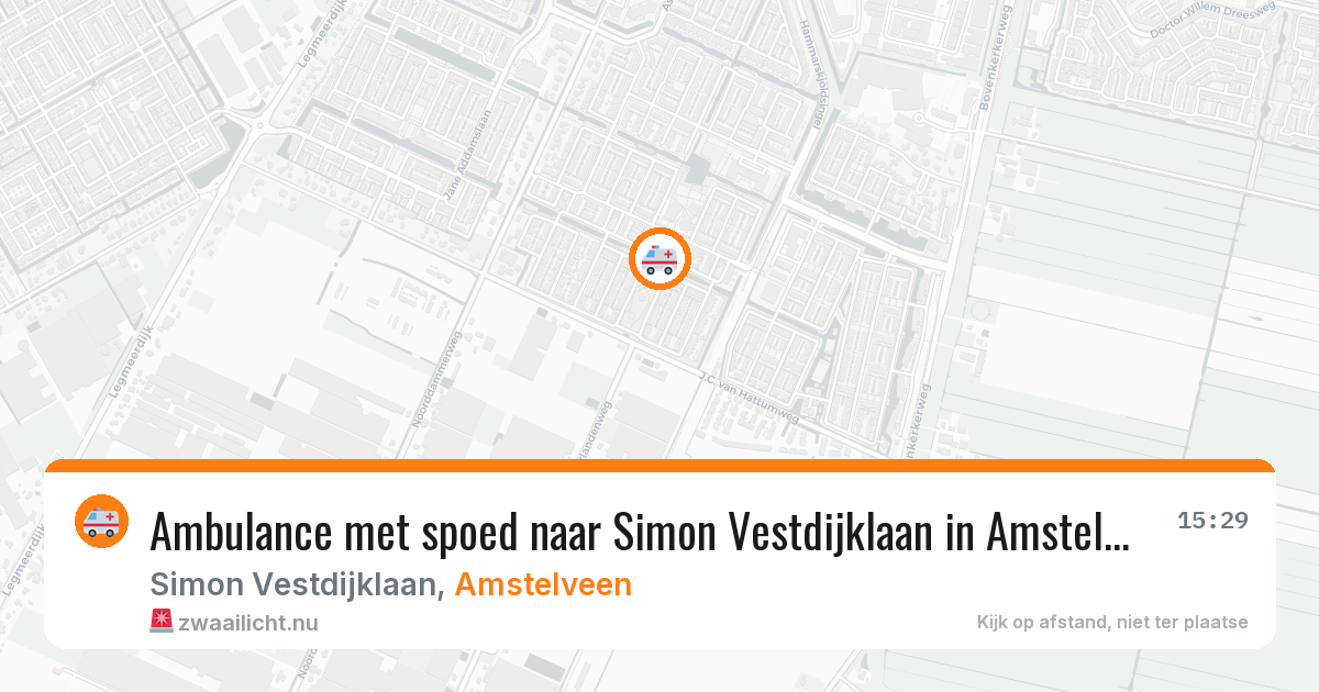 Ambulance met spoed naar Simon Vestdijklaan in Amstelveen — 20 mrt 2026