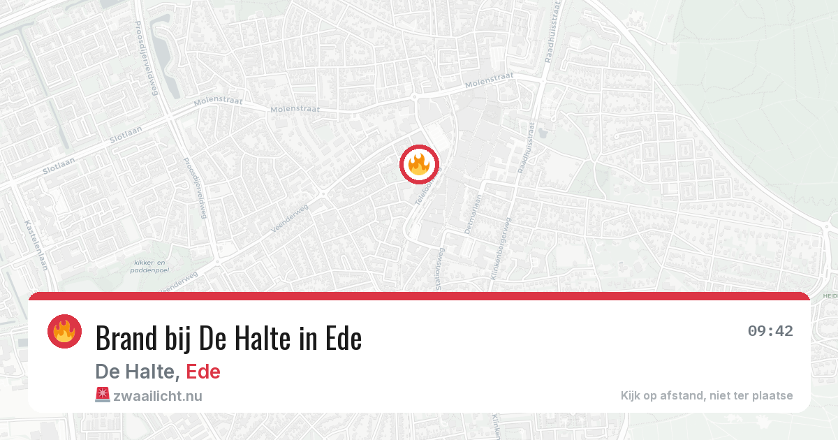 Brand bij De Halte in Ede — 24 jul 2026